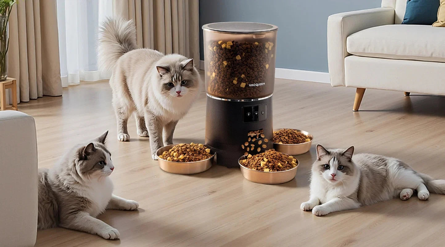  Smart automatic pet feeder with Wi-Fi app control and sealed food hopper for freshness