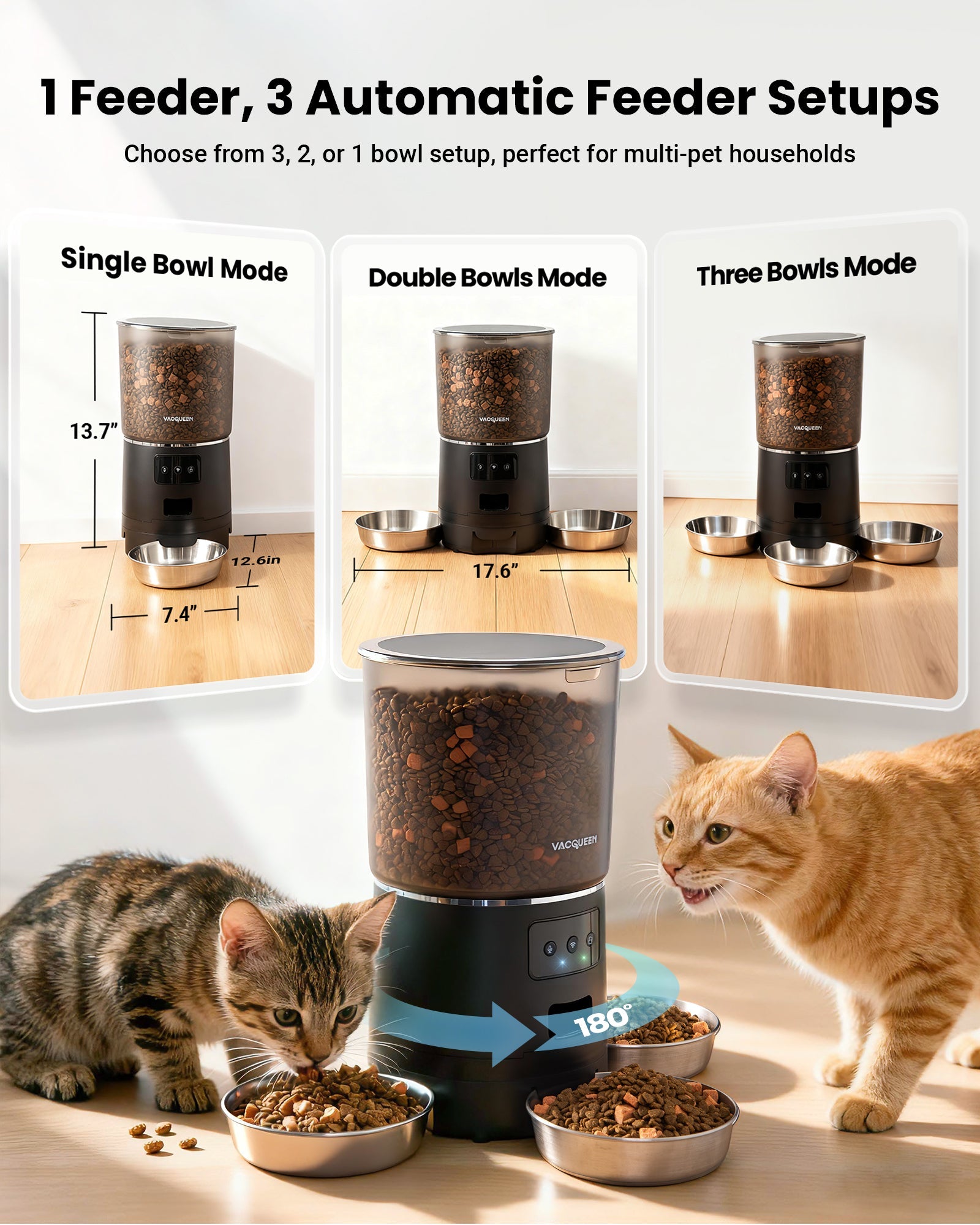 Bowl Layout: Can All 3 Cats Eat at the Same Time?