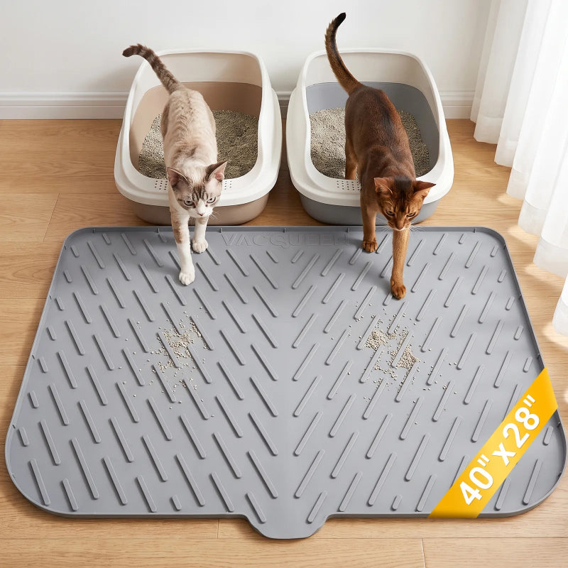 Vacqueen gray cat litter mat, 40 by 28 inches