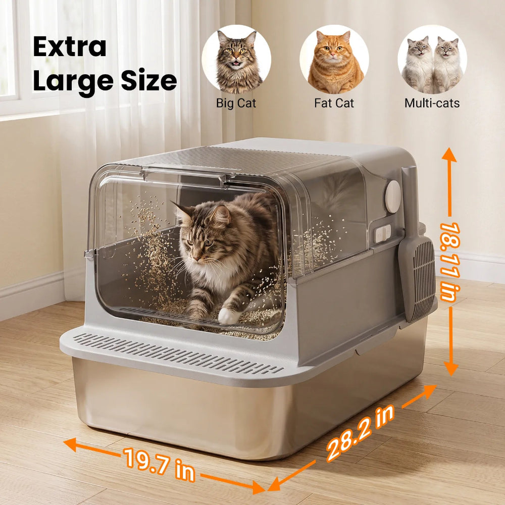 28.2 inch extra large enclosed litter box for large cats