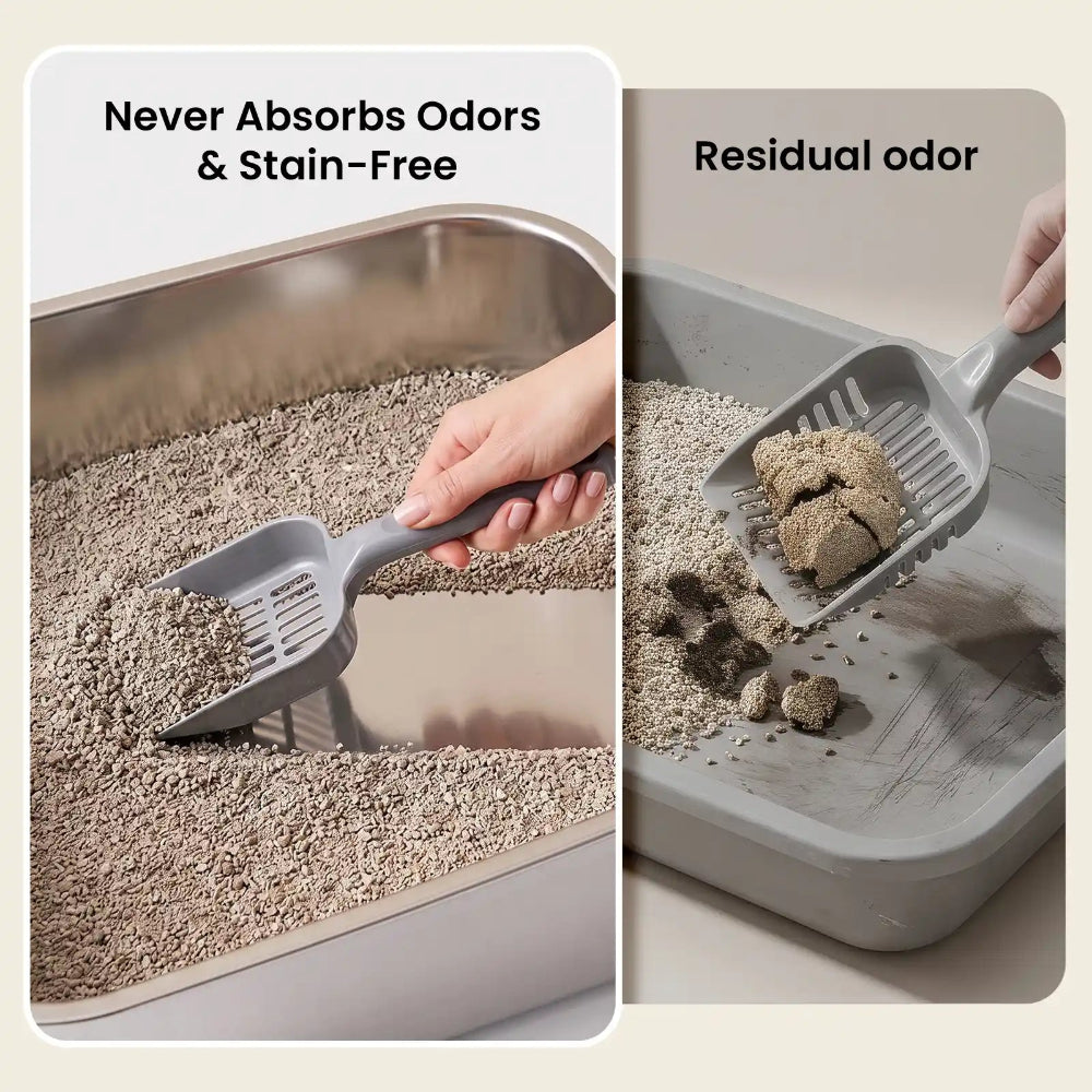 Extra large stainless steel litter box for multiple pets
