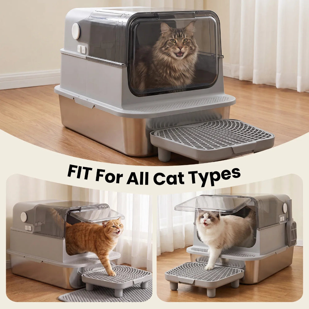 Extra large enclosed litter box for different cat sizes