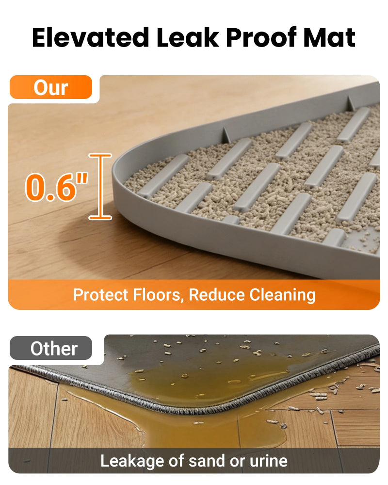 Close-up of Vacqueen waterproof silicone cat litter mat surface