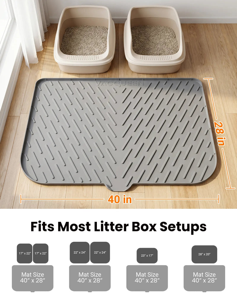 Vacqueen cat litter mat dimensions, 40 by 28 inches