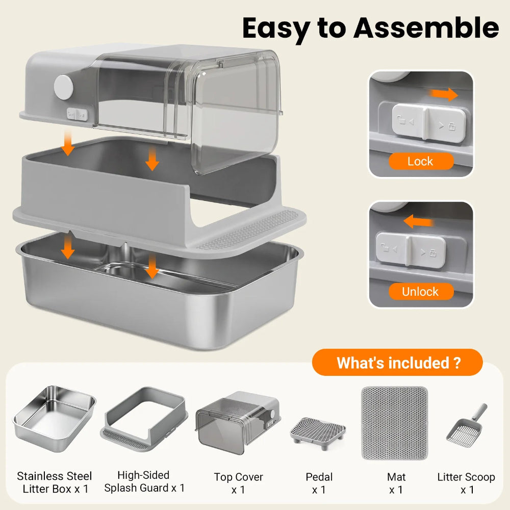 Vacqueen enclosed litter box parts and accessories included
